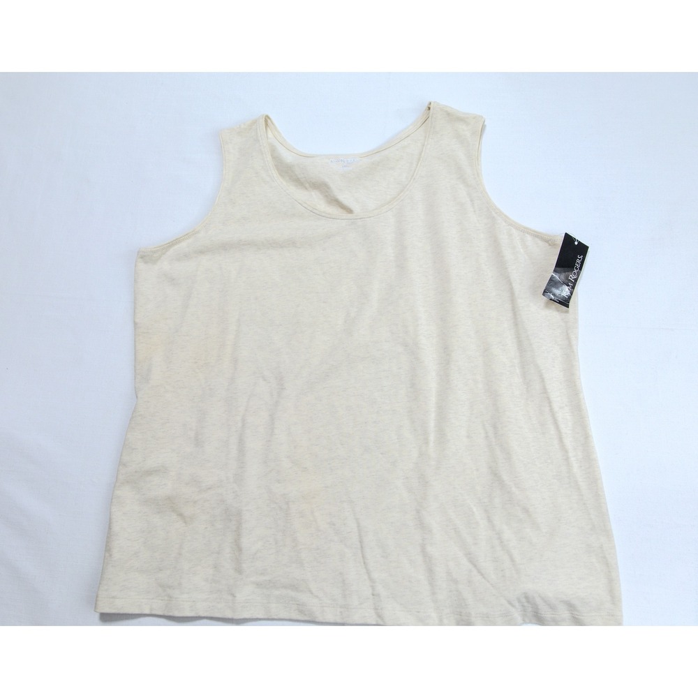 Kim Rogers‎ Womens Petite XL Beige Oatmeal Heather Scoop Neck Tank Top NWT